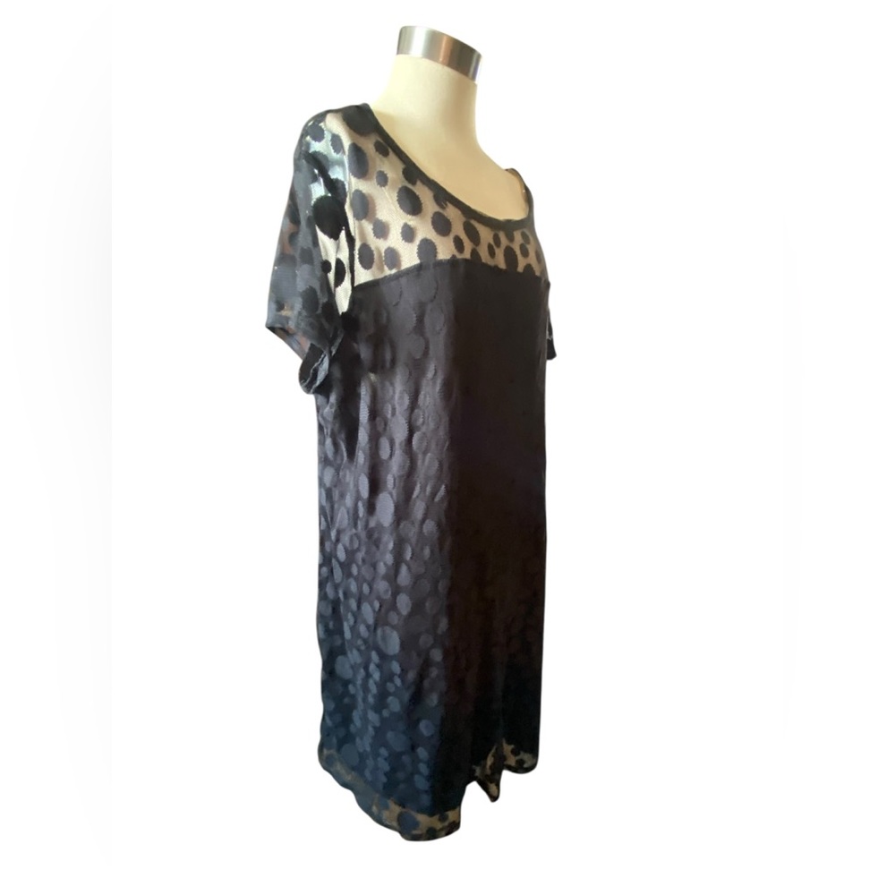 Plus black/mesh polka dot dress NWT’s 22/24 midi babydoll trendy plus size dress